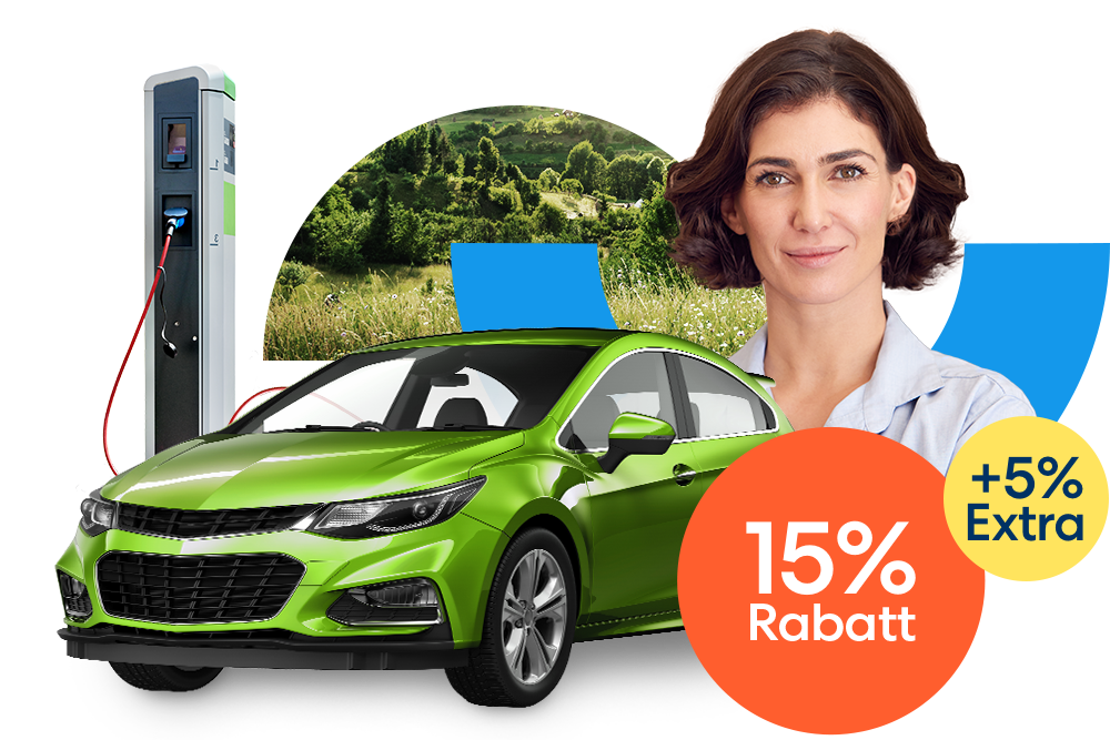 Elektroautoversicherung - Rabattaktion 15% + 5% Extrarabatt