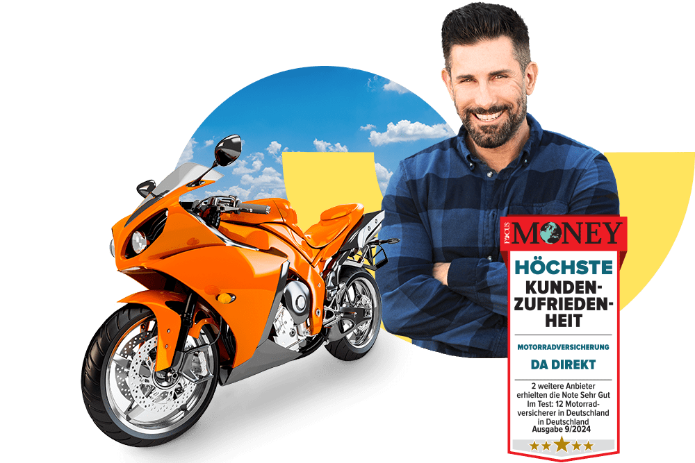 Motorradversicherung von DA Direkt - Auszeichnung mit höchster Kundenzufriedenheit von Focus Money