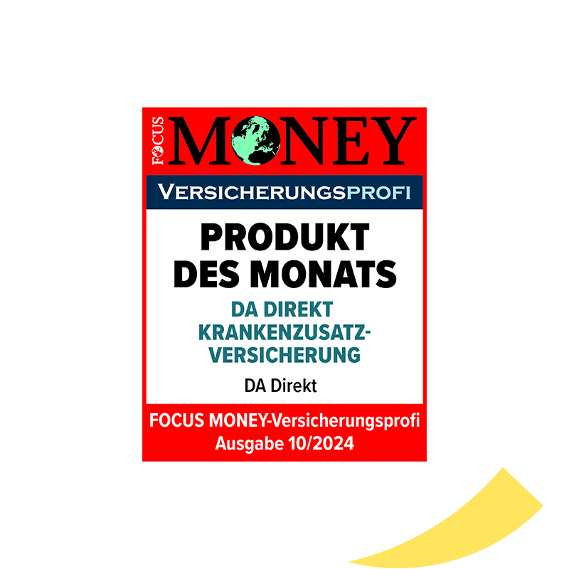 Focus Money Siegel: Produkt des Monats für die DA Direkt Krankenzusatzversicherung