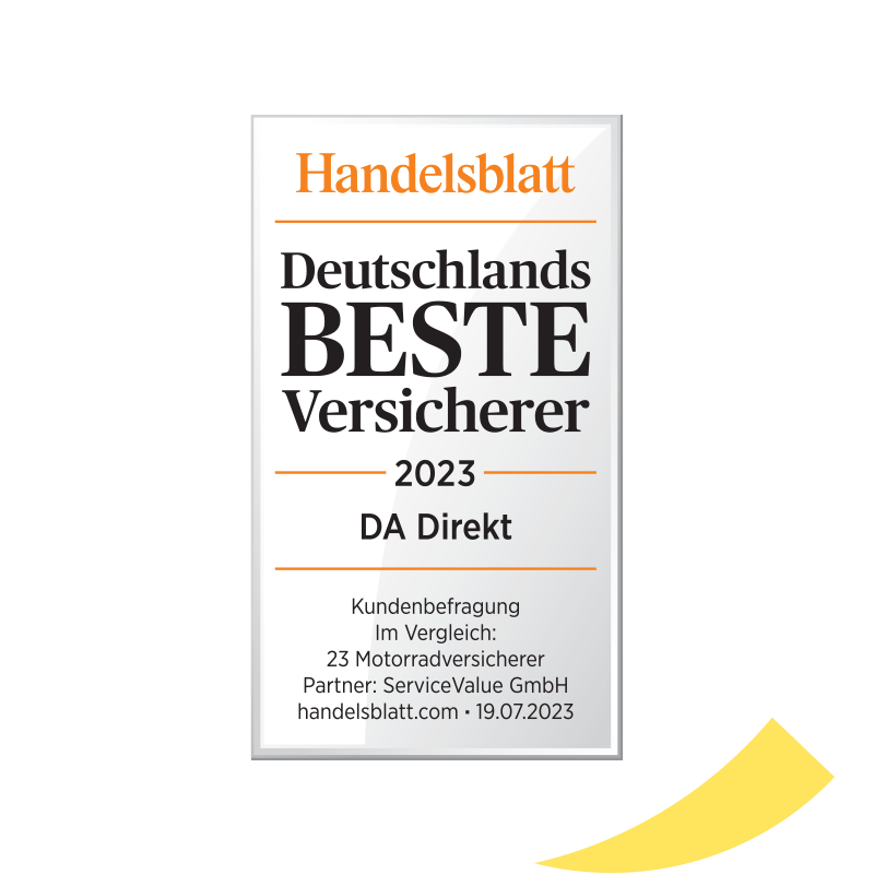 Das Handelsblatt zeichnet DA Direkt mit dem Qualitätssiegel „Deutschlands BESTE Versicherer 2022“ aus
