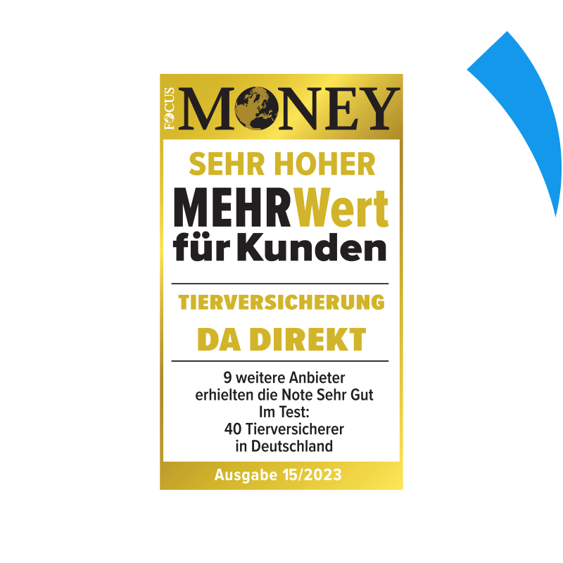 Focus Money Siegel: Sehr hoher Mehrwert für den Kunden für die DA Direkt Tierversicherung