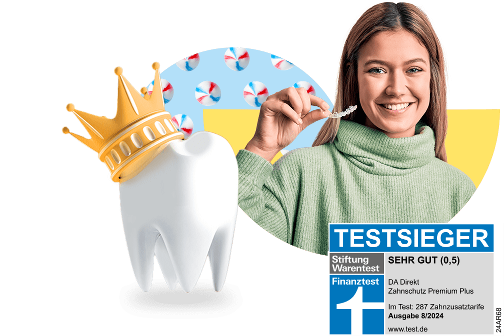 Zahnkorrektur für Erwachsene: Strahlendes Lächeln dank Zahnzusatzversicherung von DA Direkt.