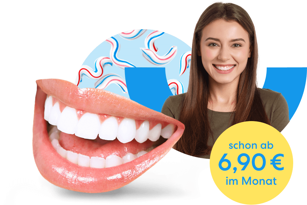 Schönes Lächeln dank Top-Vorsorge und preiswerter Zahnzusatzversicherung im DA Direkt Tarif Komfort.