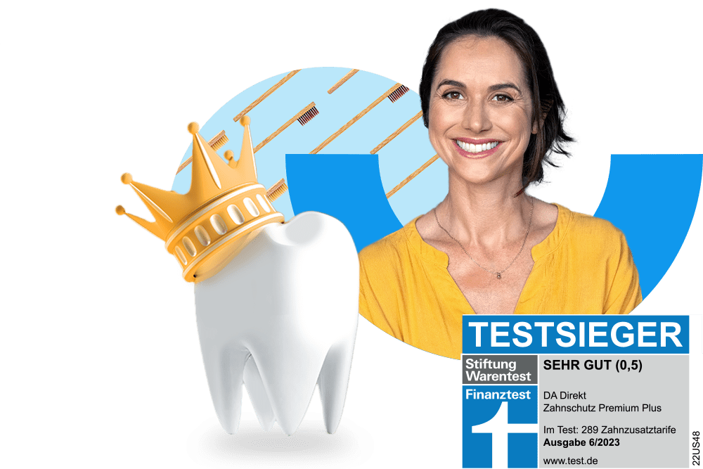 Strahlendes, gesundes Lächeln – dank DA Direkt Zahnzusatzversicherung