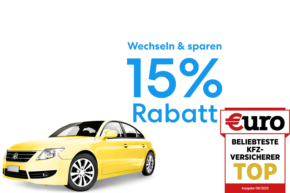 €uro-Magazin Siegel: Beliebtester KFZ-Direkt-Versicherer für die DA Direkt Kfz-Versicherung und 15 % Rabatt