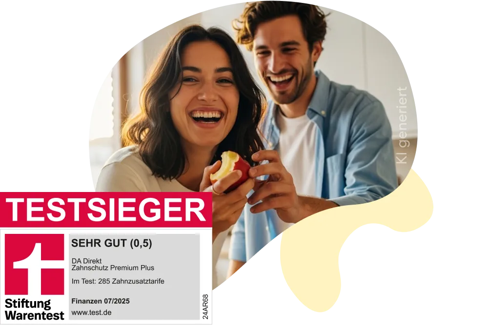 Zahnzusatz­versicherung: Top-Schutz für Ihre Zähne. Testsieger bei Stiftung Warentest Finanzen im Premium Plus Tarif.