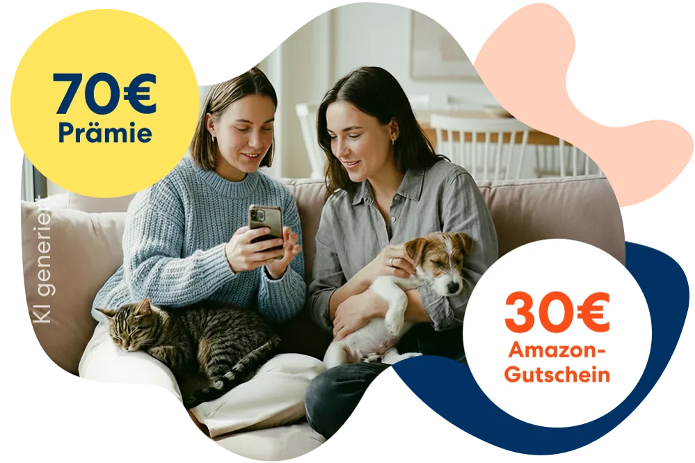 Tell a Friend Aktion für Tierkrankenversicherungen der DA Direkt: 70€ Prämie und 30 € Amazon-Gutschein sichern.