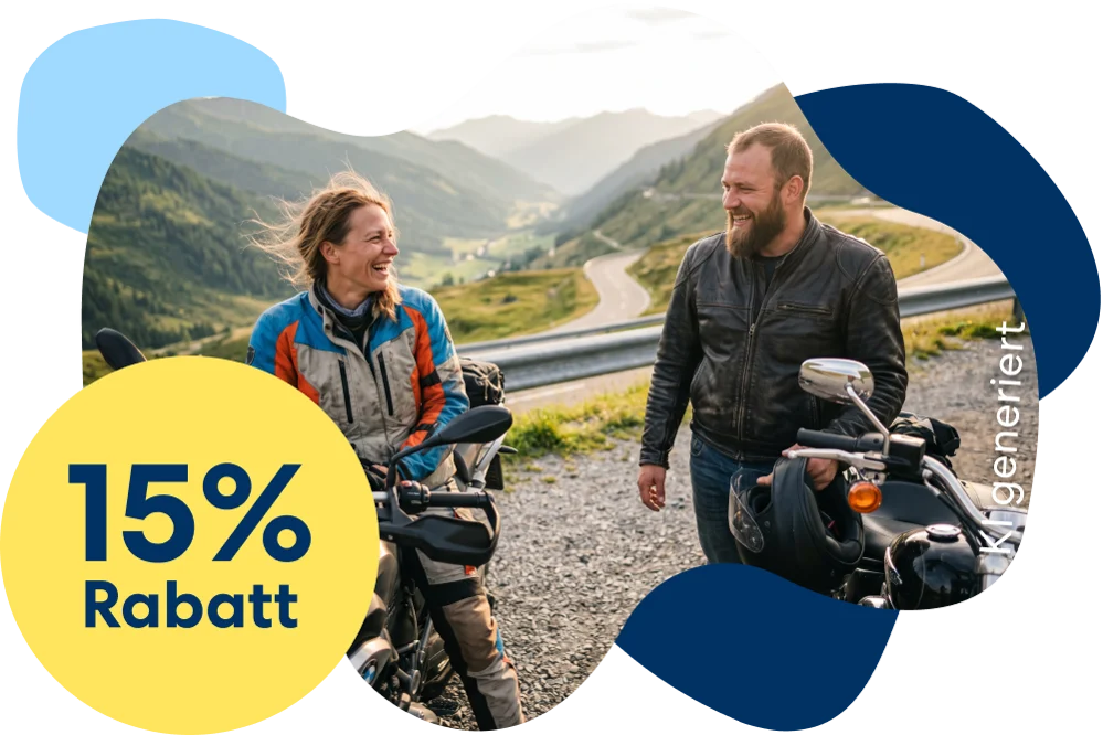 Ein Paar macht Rast während der Ausfahrt | DA Direkt Motorradversicherung