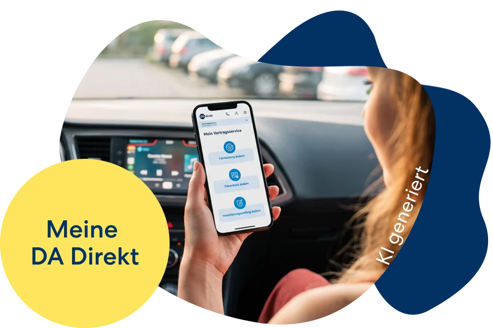 Eine Frau checkt die DA Services auf dem Handy | Meine DA Direkt Kundenportal