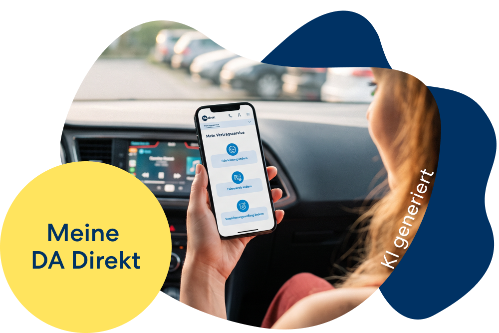 Eine Frau checkt die DA Services auf dem Handy | Meine DA Direkt Kundenportal