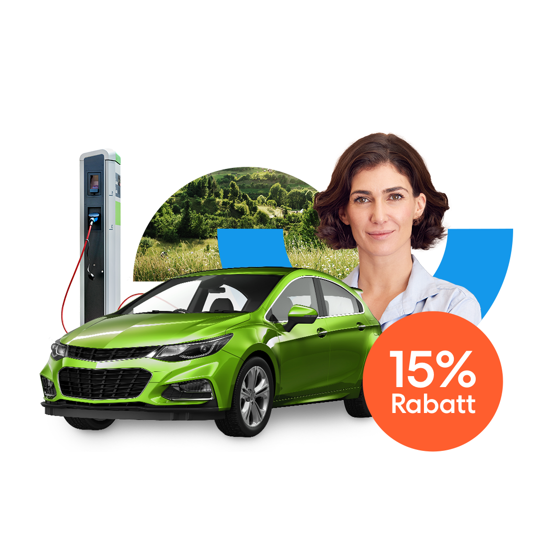 Dauerhaft 15 % Rabatt auf eine Elektroautoversicherung bei der DA Direkt