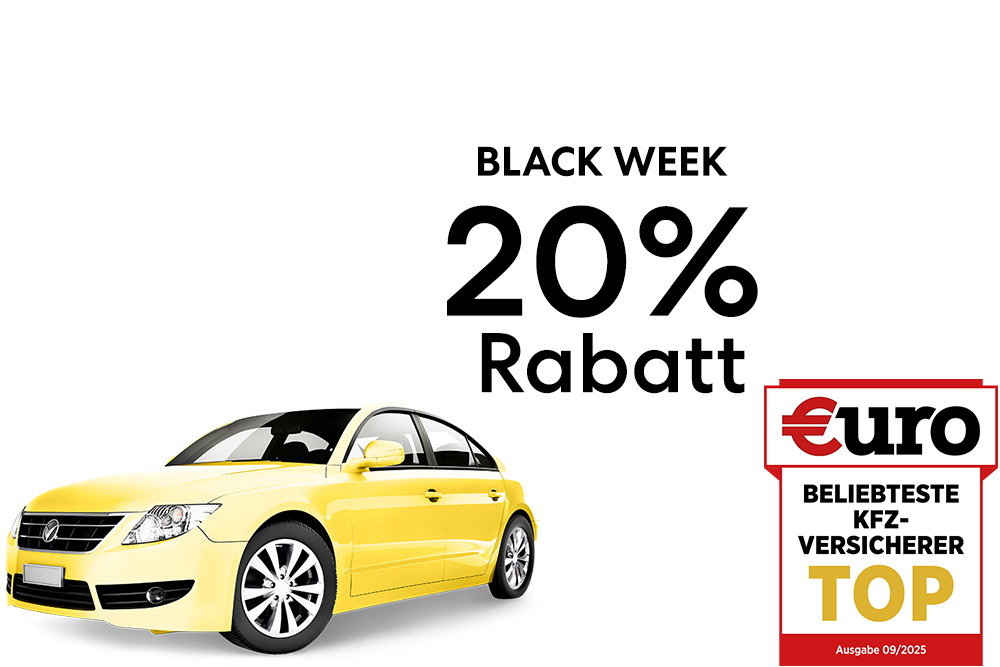 €uro-Magazin Siegel: Beliebtester KFZ-Direkt-Versicherer für die DA Direkt Kfz-Versicherung und 20 % Black Week-Rabatt