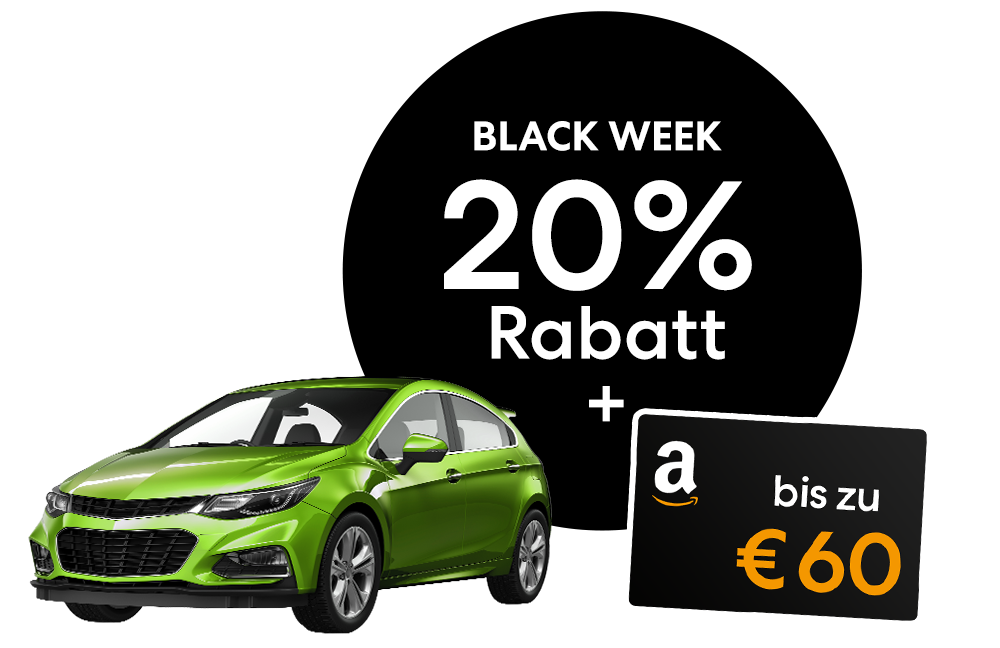 E-Auto-Versicherung: 20% Black Week-Rabatt plus Amazon-Gutschein