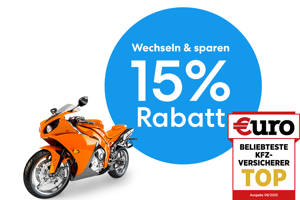 DA Direkt Motorradversicherung: 15% Sonderkuendiger-Rabatt