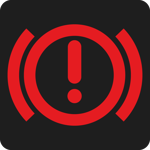 Die Brems-Warnleuchte weist auf ein potenzielles Problem mit der Bremsanlage hin.