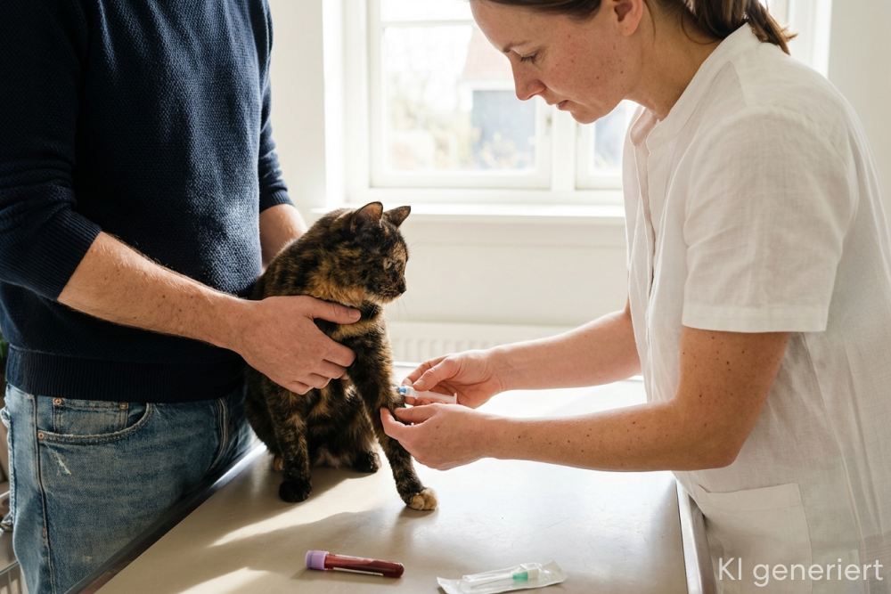 Katze auf dem Behandlungstisch beim Tierarzt