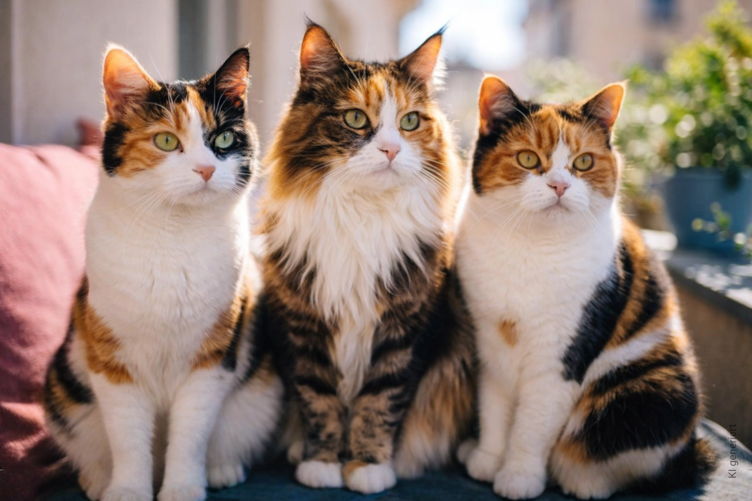Drei Glückskatzen nebeneinander.