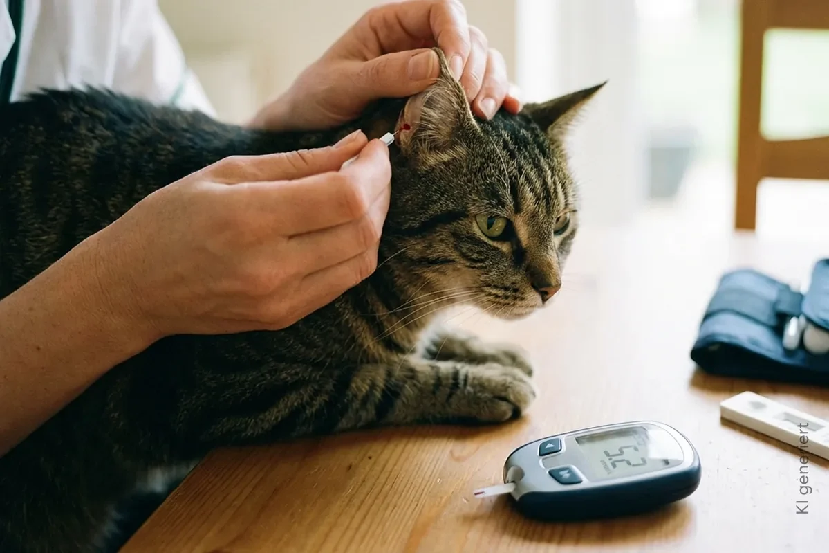 Katze mit Diabetes beim Tierarzt