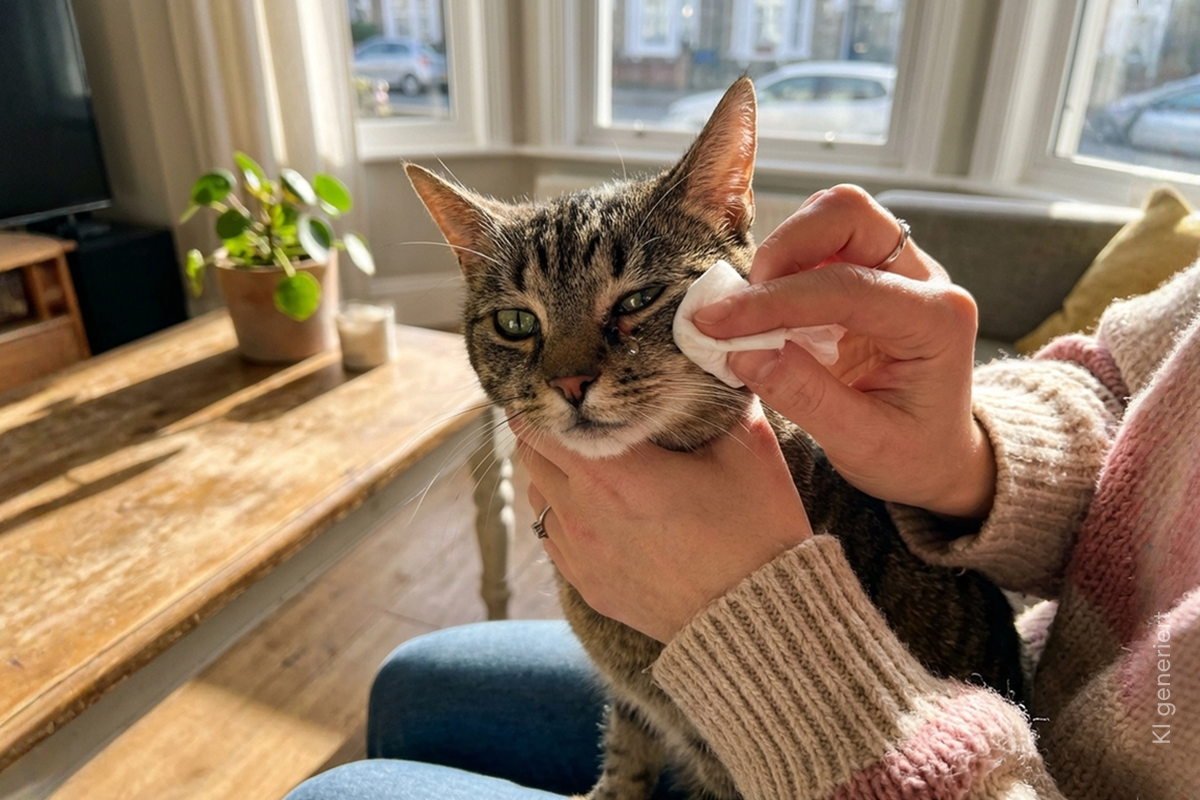Tränende Augen kommen schon bei Baby-Katzen häufiger vor.