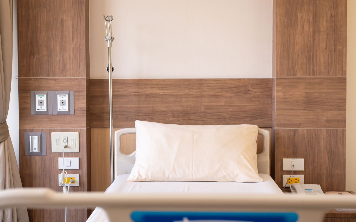 Im Krankenhaus gibt es auch Einzelzimmer