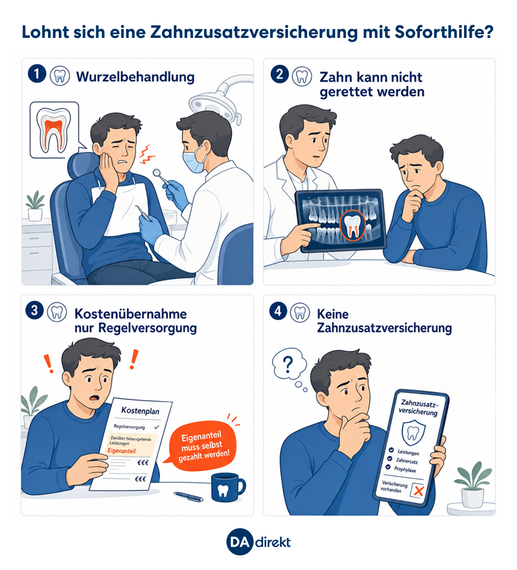 Lohnt sich eine Zahnzusatzversicherung mit Soforthilfe bei einer Wurzelbehandlung?