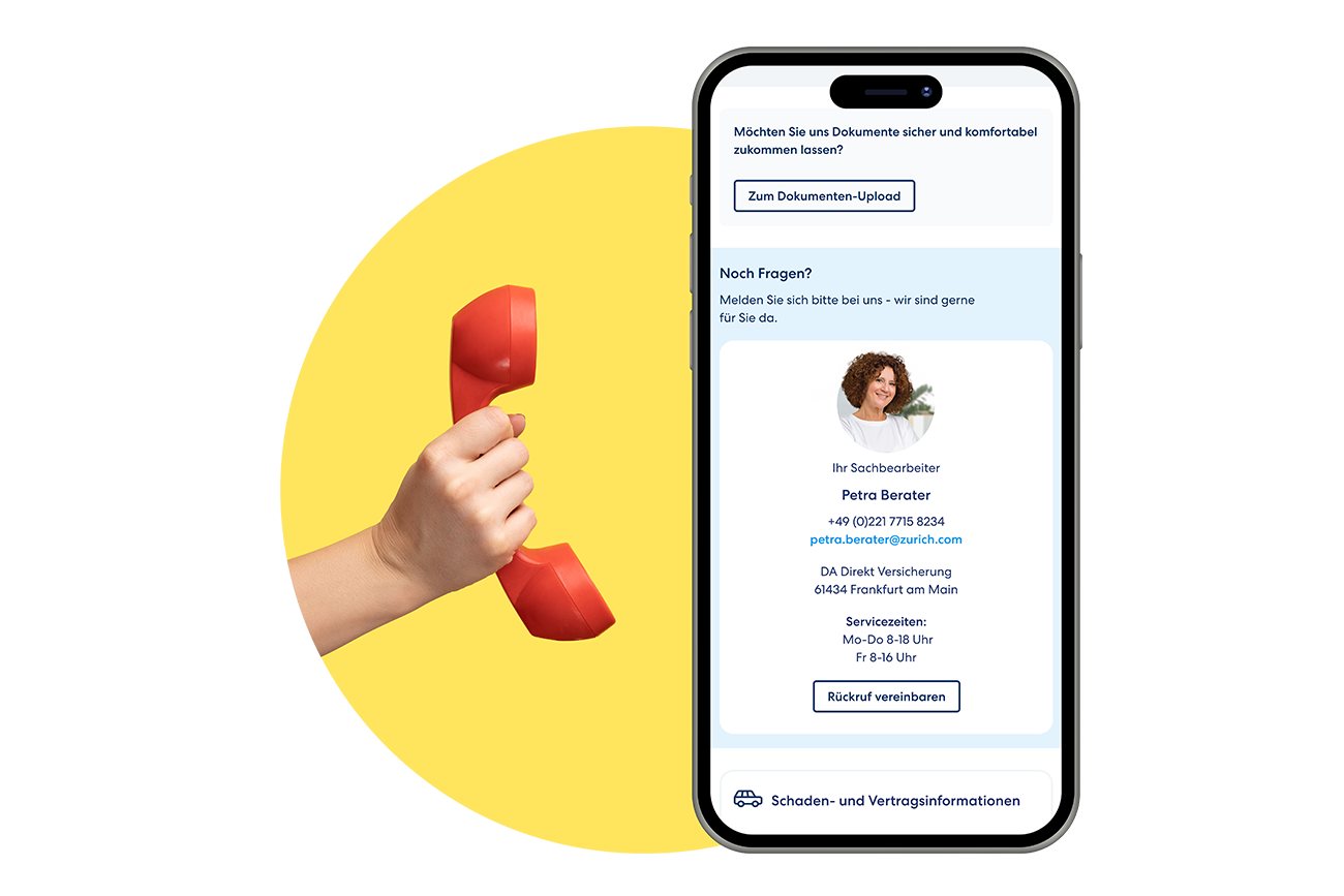 Digitaler Schadenassistent - Beraterkontakt