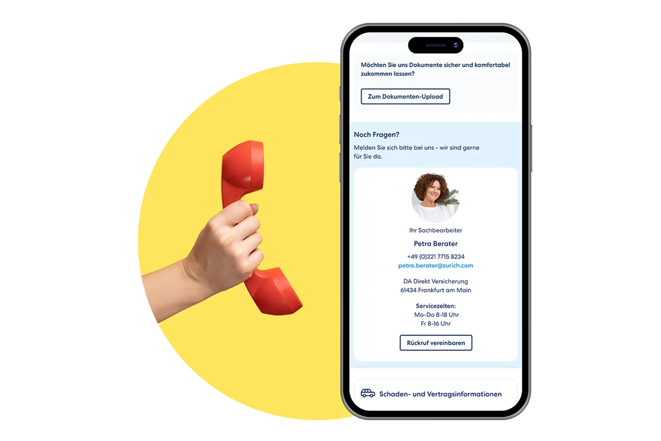 Digitaler Schadenassistent - Beraterkontakt