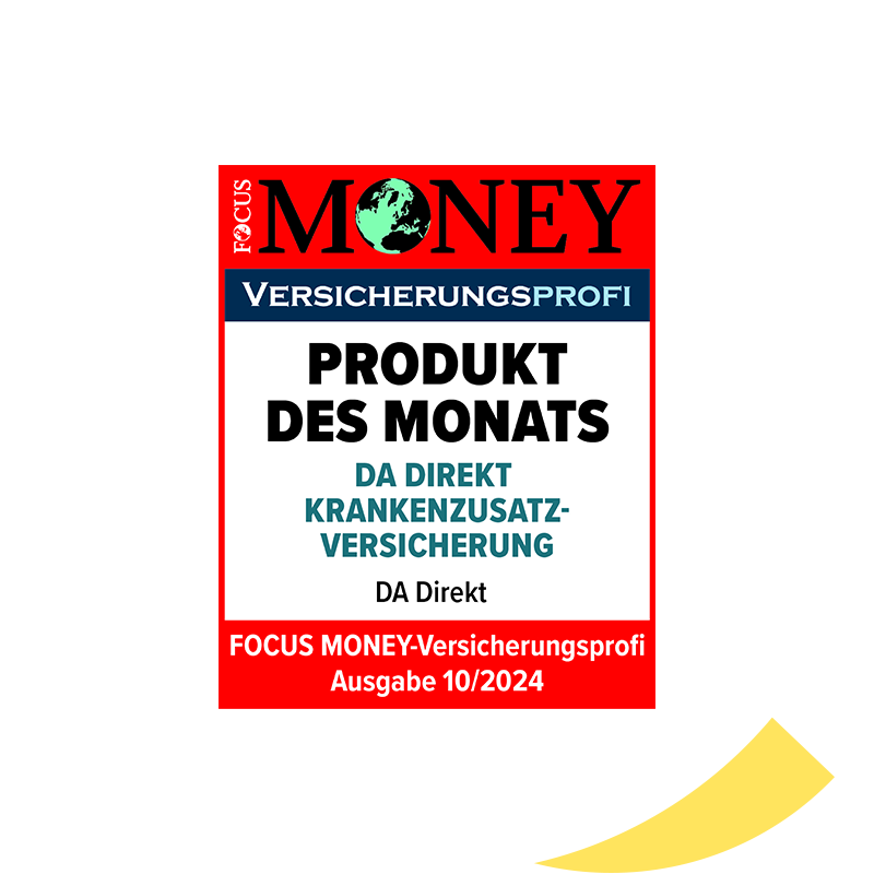 Focus Money Siegel: Produkt des Monats für die DA Direkt Krankenzusatzversicherung