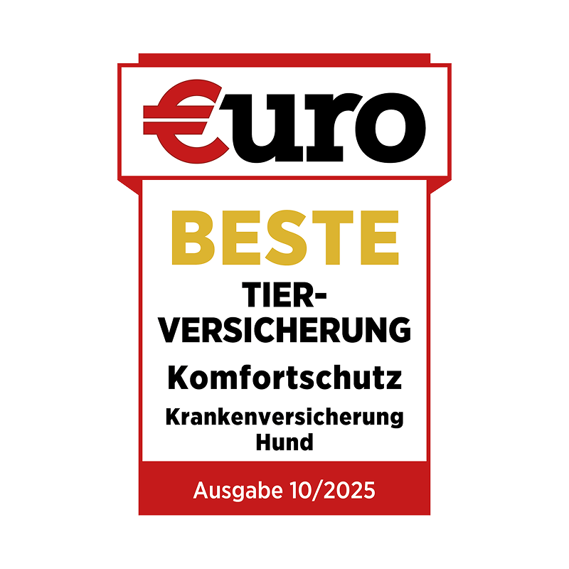 €uro-Magazin Siegel: Beste Tierversicherung für den Komfortschutz der DA Direkt Hundekrankenversicherung
