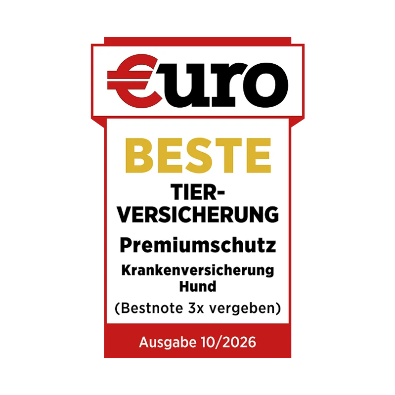 €uro-Magazin Siegel: Beste Tierversicherung für den Premiumschutz der DA Direkt Hundekrankenversicherung