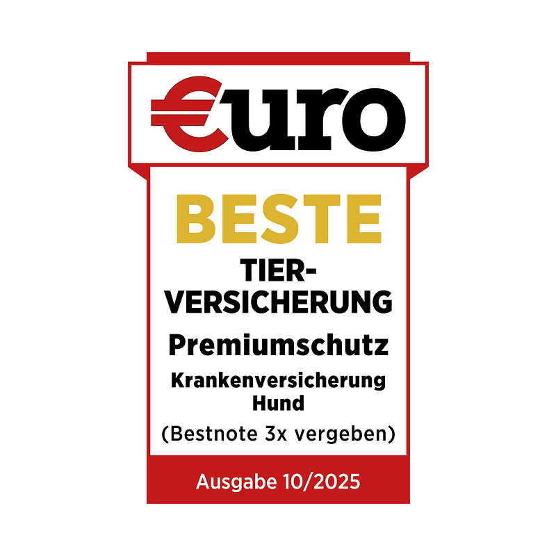 €uro-Magazin Siegel: Beste Tierversicherung für den Premiumschutz der DA Direkt Hundekrankenversicherung