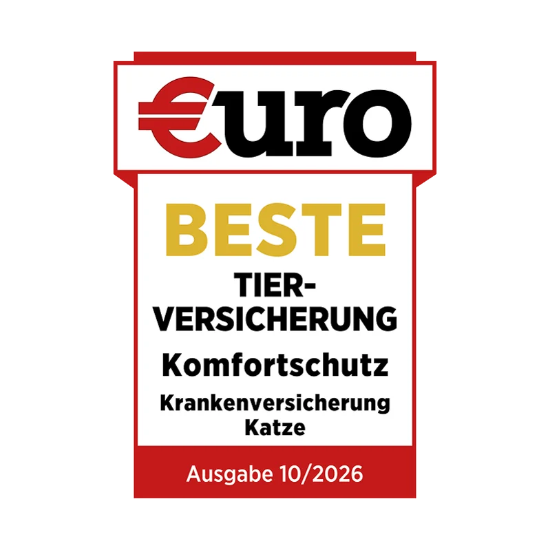 €uro-Magazin Siegel: Beste Tierversicherung für den Komfortschutz der DA Direkt Katzenkrankenversicherung
