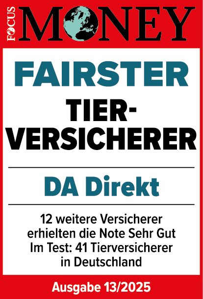 Fokus Money Siegel: Fairster Tierversicherer für die DA Direkt Tierkrankenversicherung