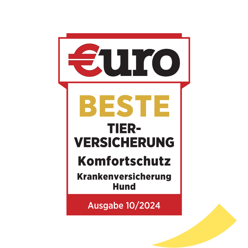 €uro-Magazin Siegel: Beste Tierversicherung für den Komfortschutz der DA Direkt Hundekrankenversicherung