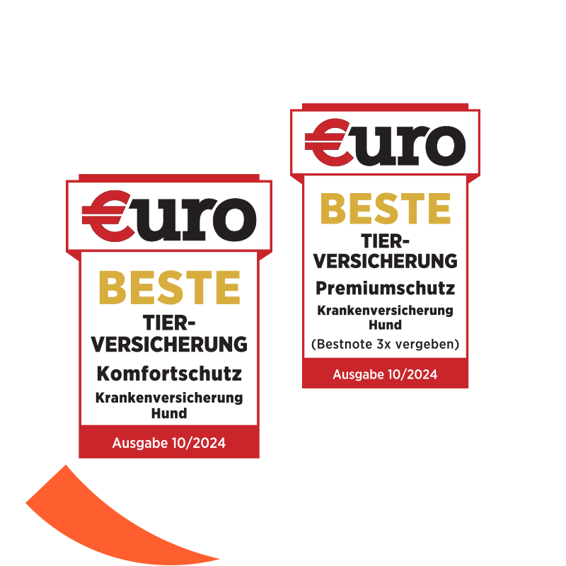 Euro Magazin Testsieger Siegel: Beste Hundekrankenversicherung in den Tarifen Komfort und Premium