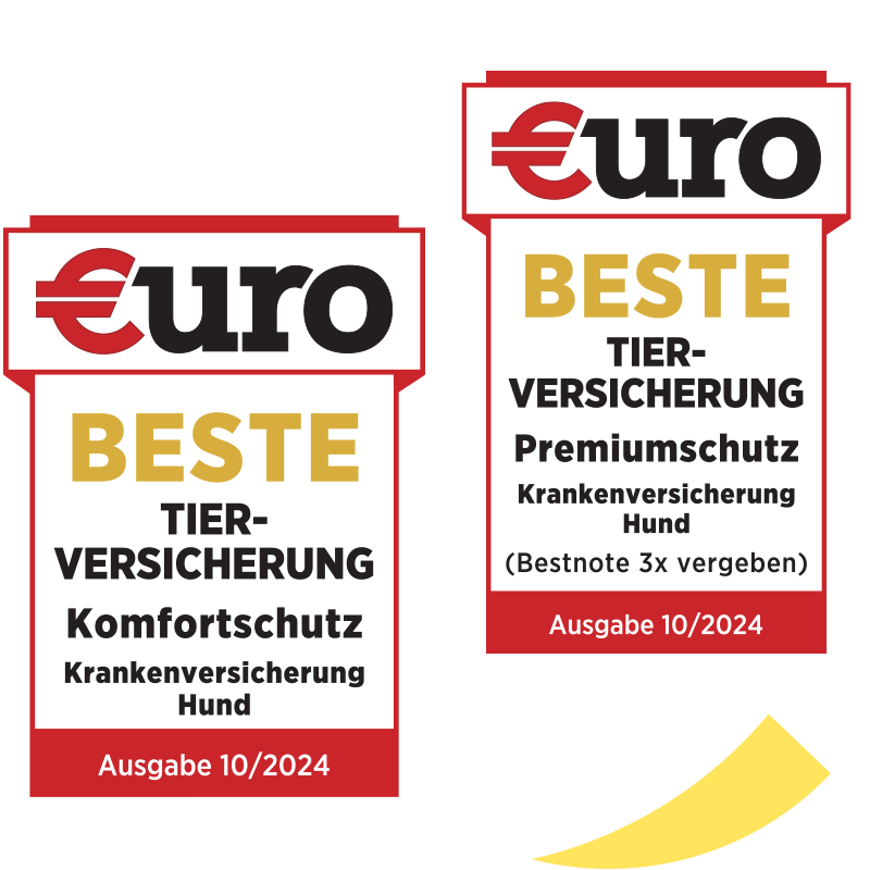 Euro Magazin Testsieger Siegel: Beste Hundekrankenversicherung in den Tarifen Komfort und Premium