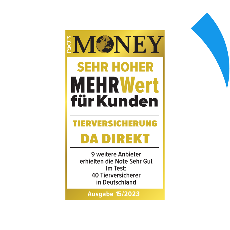 Focus Money Siegel: Sehr hoher Mehrwert für den Kunden für die DA Direkt Tierversicherung