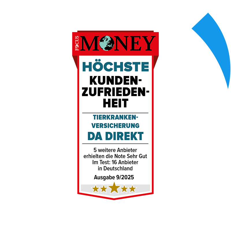 Fokus Money Siegel: Höchste Kundenzufriedenheit für die DA Direkt Tierkrankenversicherung