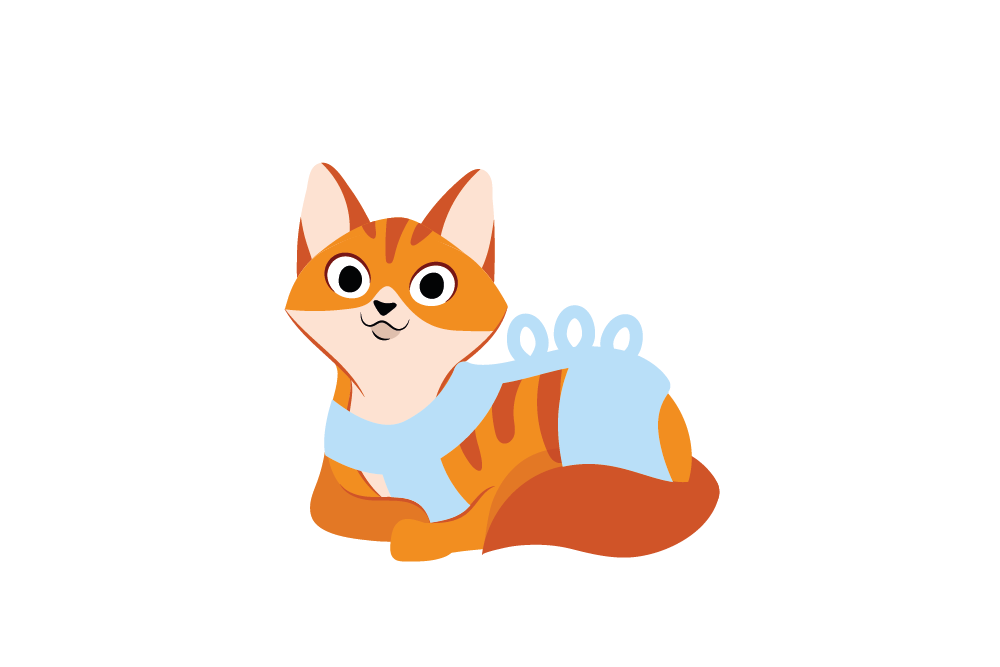 Illustration einer sitzender Katze