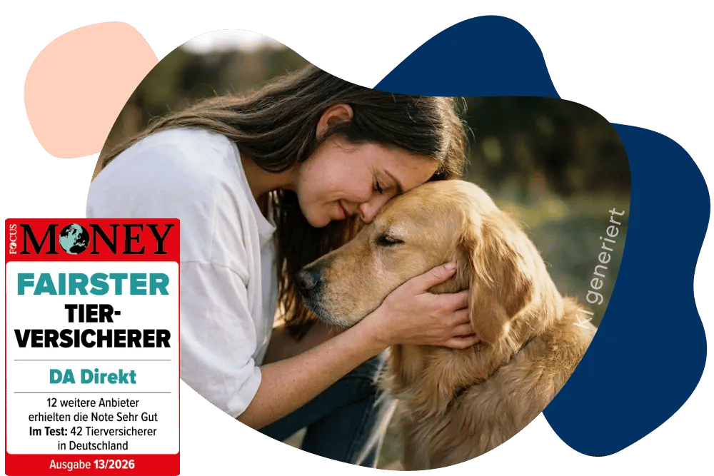 Frau schmust mit ihrem Hund Stirn an Stirn